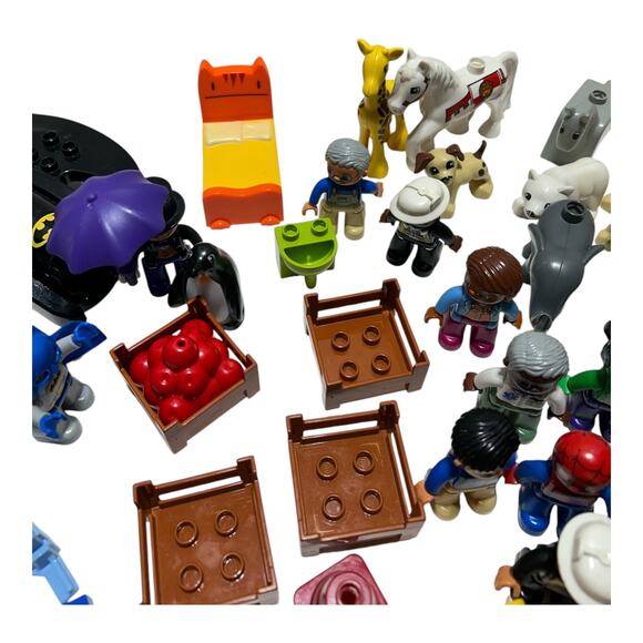 Large Lot Lego Duplo People Figures Animals Vehicles Superheroes Food Furniture - Picture 4 of 7